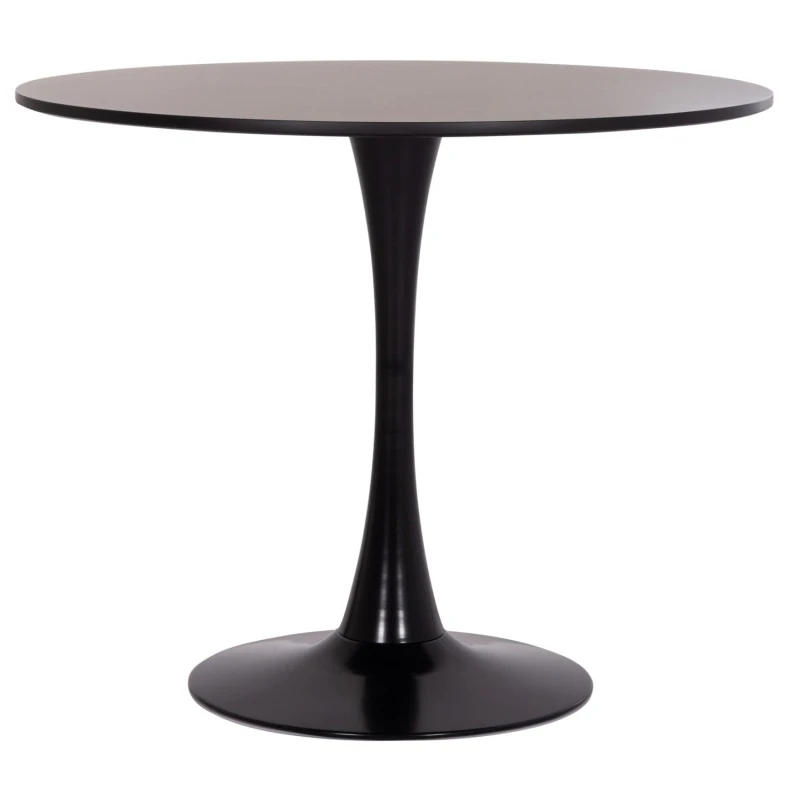 ΤΡΑΠΕΖΙ ΣΤΡΟΓΓΥΛΟ BROLIN HM18141.02 MDF TOP-ΒΑΣΗ ΜΕΤΑΛΛΙΚΗ--ΜΑΥΡΟ Φ90x73Υεκ