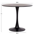ΤΡΑΠΕΖΙ ΣΤΡΟΓΓΥΛΟ BROLIN HM18141.02 MDF TOP-ΒΑΣΗ ΜΕΤΑΛΛΙΚΗ--ΜΑΥΡΟ Φ90x73Υεκ