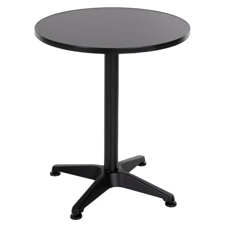 ΤΡΑΠΕΖΙ ΣΤΡΟΓΓΥΛΟ GOSS HM5974.01 ΑΛΟΥΜΙΝΙΟ ΜΑΥΡΟ Φ60x70Υεκ.
