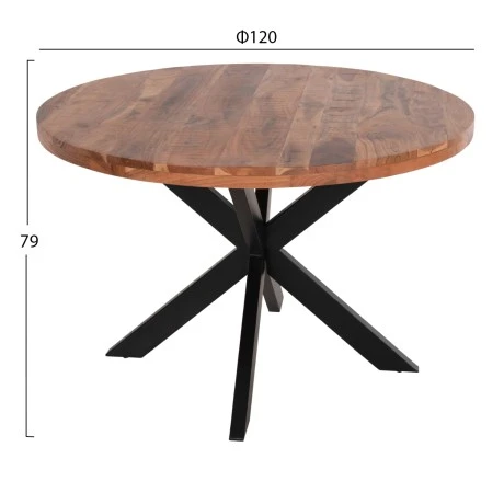 ΤΡΑΠΕΖΙ ΣΤΡΟΓΓΥΛΟ MONTANA SUPERIOR HM9903 4εκ.ΠΑΧΟΣ ΜΑΣΙΦ ΞΥΛΟ ΑΚΑΚΙΑΣ Φ120Χ77Υεκ