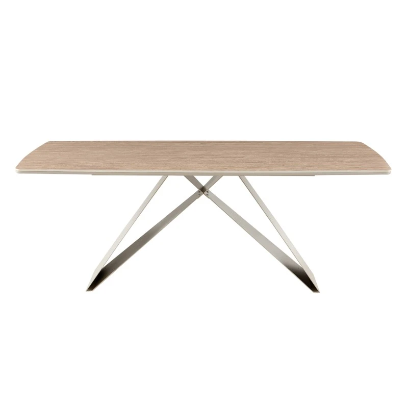 ΤΡΑΠΕΖΙ ΤΡΑΠΕΖΑΡΙΑΣ CATAN HM18464.04 SINTERED STONE TOP IN TRAVERTINE 200x100x75Υεκ