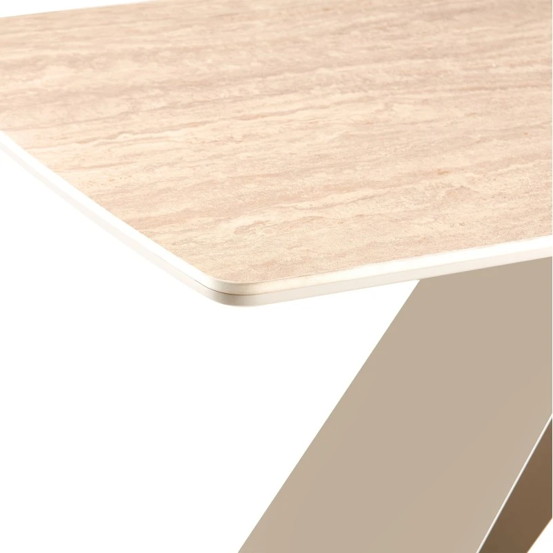 ΤΡΑΠΕΖΙ ΤΡΑΠΕΖΑΡΙΑΣ CATAN HM18464.04 SINTERED STONE TOP IN TRAVERTINE 200x100x75Υεκ