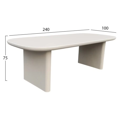 ΤΡΑΠΕΖΙ ΤΡΑΠΕΖΑΡΙΑΣ FIBER CEMENT AZAMI HM6600.02 ΜΠΕΖ 240x100x75Υεκ.