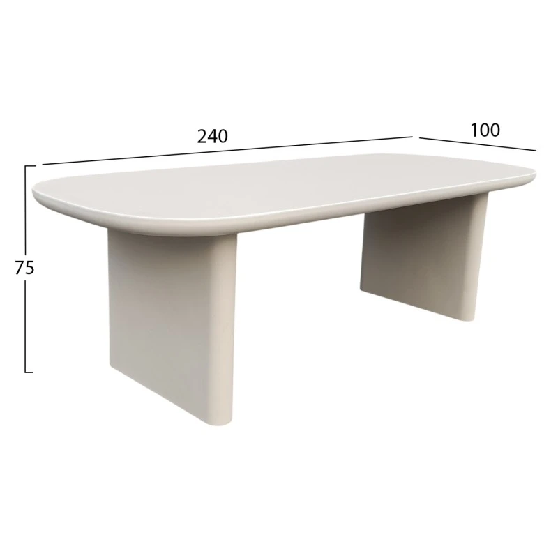 ΤΡΑΠΕΖΙ ΤΡΑΠΕΖΑΡΙΑΣ FIBER CEMENT AZAMI HM6600.02 ΜΠΕΖ 240x100x75Υεκ.