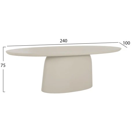 ΤΡΑΠΕΖΙ ΤΡΑΠΕΖΑΡΙΑΣ FIBER CEMENT ΟΒΑΛ BRECCAN HM6577.02 ΜΠΕΖ 240x100x75Υεκ.
