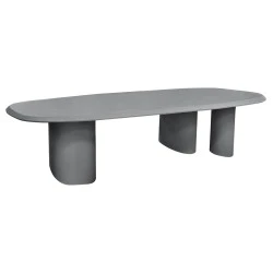 ΤΡΑΠΕΖΙ ΤΡΑΠΕΖΑΡΙΑΣ FIBER CEMENT ΟΒΑΛ GLEN HM6598.01 ΓΚΡΙ 260x95x75Υεκ