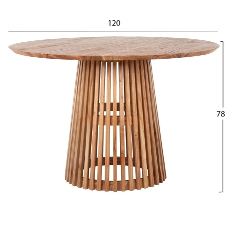 ΤΡΑΠΕΖΙ ΤΡΑΠΕΖΑΡΙΑΣ FRANTZ HM9388.01 ΜΑΣΙΦ ΞΥΛΟ MINDI ΦΥΣΙΚΟ Φ120X78Υ