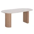 ΤΡΑΠΕΖΙ ΤΡΑΠΕΖΑΡΙΑΣ MELLOW HM18416 MDF ΠΟΔΙΑ ΣΕ ΦΥΣΙΚΟ--ΚΕΡΑΜΙΚΟ TOP 180x90x76Υεκ.