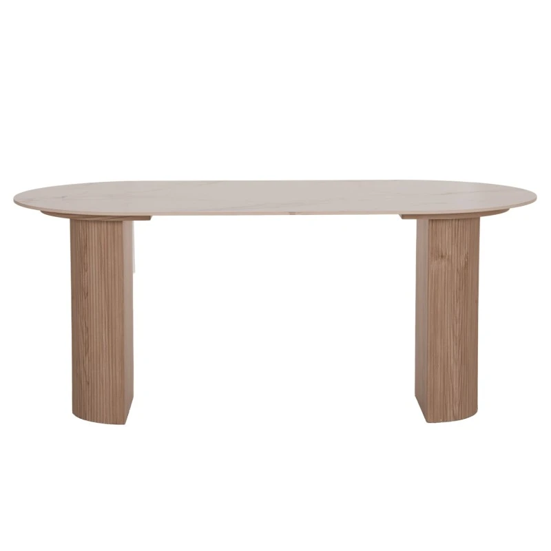 ΤΡΑΠΕΖΙ ΤΡΑΠΕΖΑΡΙΑΣ MELLOW HM18416 MDF ΠΟΔΙΑ ΣΕ ΦΥΣΙΚΟ--ΚΕΡΑΜΙΚΟ TOP 180x90x76Υεκ.