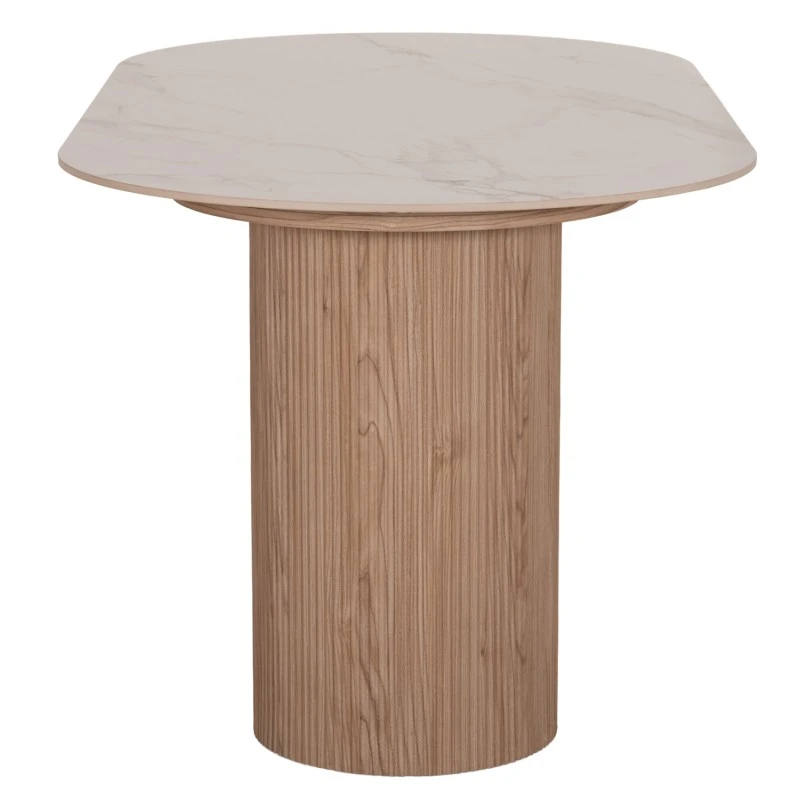 ΤΡΑΠΕΖΙ ΤΡΑΠΕΖΑΡΙΑΣ MELLOW HM18416 MDF ΠΟΔΙΑ ΣΕ ΦΥΣΙΚΟ--ΚΕΡΑΜΙΚΟ TOP 180x90x76Υεκ.