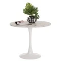 ΤΡΑΠΕΖΙ ΤΡΑΠΕΖΑΡΙΑΣ ROLLO HM9421.11 ΣΤΡΟΓΓΥΛΟ WHITE MARBLE Φ90x74Υεκ.