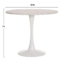 ΤΡΑΠΕΖΙ ΤΡΑΠΕΖΑΡΙΑΣ ROLLO HM9421.11 ΣΤΡΟΓΓΥΛΟ WHITE MARBLE Φ90x74Υεκ.