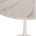 ΤΡΑΠΕΖΙ ΤΡΑΠΕΖΑΡΙΑΣ ROLLO HM9421.11 ΣΤΡΟΓΓΥΛΟ WHITE MARBLE Φ90x74Υεκ.