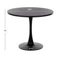 ΤΡΑΠΕΖΙ ΤΡΑΠΕΖΑΡΙΑΣ ROLLO HM9421.12 ΣΤΡΟΓΓΥΛΟ BLACK MARBLE Φ90x74Υεκ.