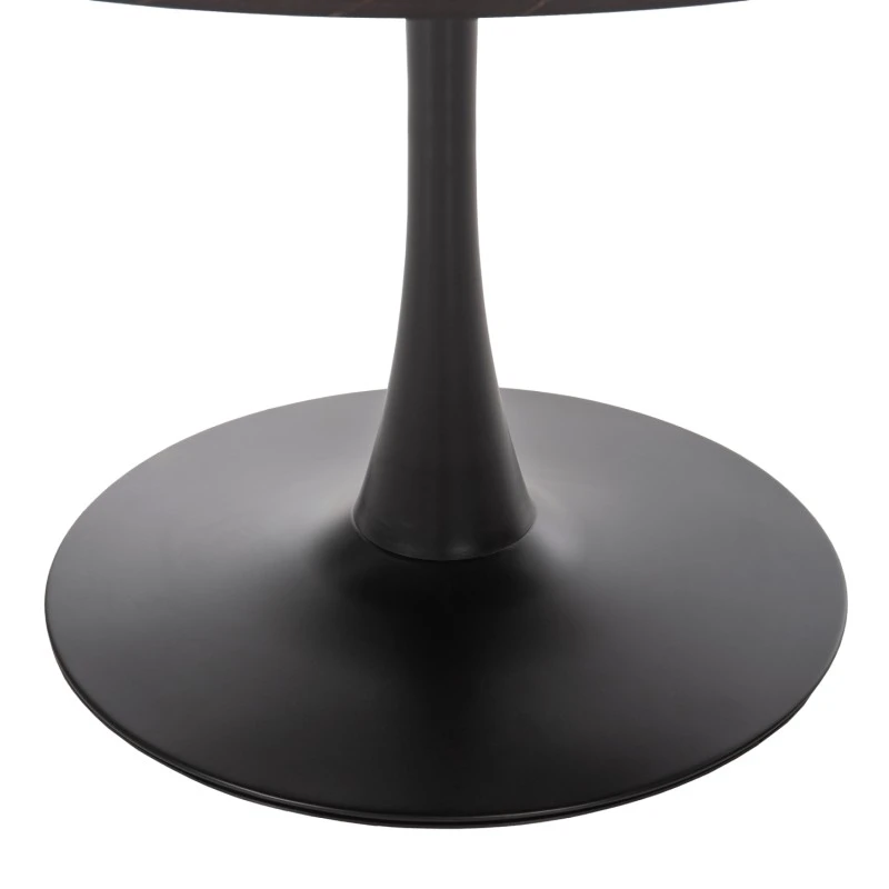 ΤΡΑΠΕΖΙ ΤΡΑΠΕΖΑΡΙΑΣ ROLLO HM9421.12 ΣΤΡΟΓΓΥΛΟ BLACK MARBLE Φ90x74Υεκ.