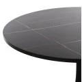 ΤΡΑΠΕΖΙ ΤΡΑΠΕΖΑΡΙΑΣ ROLLO HM9422.02 ΣΤΡΟΓΓΥΛΟ BLACK MARBLE Φ120x74Yεκ.