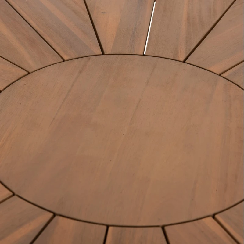 ΤΡΑΠΕΖΙ ΤΡΑΠΕΖΑΡΙΑΣ ΣΤΡΟΓΓΥΛΟ CORTEN HM6443 ΞΥΛΟ ΑΚΑΚΙΑΣ ΣΕ ΦΥΣΙΚΟ Φ140x76Υεκ.