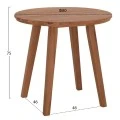TΡΑΠΕΖΙ ΤΡΑΠΕΖΑΡΙΑΣ ΣΤΡΟΓΓΥΛΟ DANTE HM6379 ΞΥΛΟ TEAK Φ80x75Υεκ.