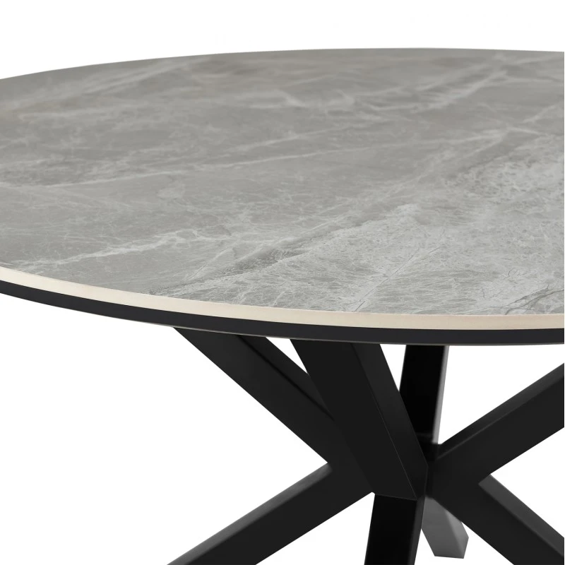 ΤΡΑΠΕΖΙ ΤΡΑΠΕΖΑΡΙΑΣ ΣΤΡΟΓΓΥΛΟ ERAGON HM18460.03 SINT. STONE ΣΕ ΓΚΡΙ ΜΑΡΜΑΡΟ Φ120x75Υεκ