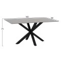 ΤΡΑΠΕΖΙ ΤΡΑΠΕΖΑΡΙΑΣ SYNTEC HM9308.03 SINTERED STONE ΓΚΡΙ ΜΕΤΑΛΛΙΚΑ ΠΟΔΙΑ 160x90x75Υεκ.