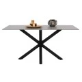 ΤΡΑΠΕΖΙ ΤΡΑΠΕΖΑΡΙΑΣ SYNTEC HM9308.03 SINTERED STONE ΓΚΡΙ ΜΕΤΑΛΛΙΚΑ ΠΟΔΙΑ 160x90x75Υεκ.