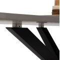 ΤΡΑΠΕΖΙ ΤΡΑΠΕΖΑΡΙΑΣ SYNTEC HM9308.03 SINTERED STONE ΓΚΡΙ ΜΕΤΑΛΛΙΚΑ ΠΟΔΙΑ 160x90x75Υεκ.