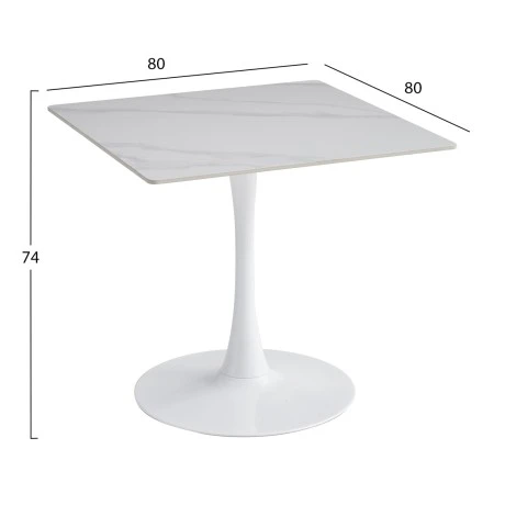 ΤΡΑΠΕΖΙ ΤΡΑΠΕΖΑΡΙΑΣ TETRAN HM18315.01 ΒΑΣΗ ΛΕΥΚΗ--SINTERED STONE SNOW WHITE 80x80x73Υεκ