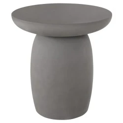 ΤΡΑΠΕΖΙ ΒΟΗΘΗΤΙΚΟ FIBER CEMENT ΣΤΡΟΓΓΥΛΟ HIKARI HM6593.01 ΓΚΡΙ Φ46x48Υεκ.