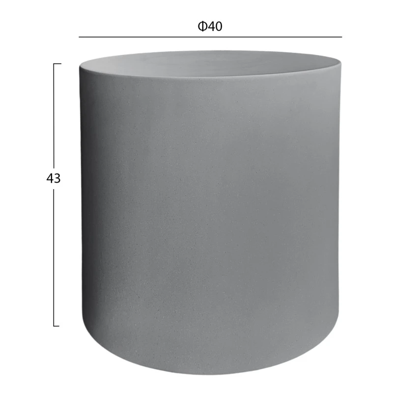 ΤΡΑΠΕΖΙ ΒΟΗΘΗΤΙΚΟ FIBER CEMENT ΣΤΡΟΓΓΥΛΟ KYOKO HM6592.01 ΓΚΡΙ Φ40x43Υεκ.