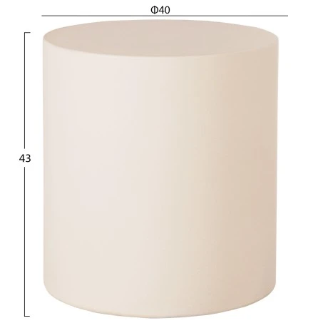 ΤΡΑΠΕΖΙ ΒΟΗΘΗΤΙΚΟ FIBER CEMENT ΣΤΡΟΓΓΥΛΟ KYOKO HM6592.02 ΜΠΕΖ Φ40x43Υεκ.