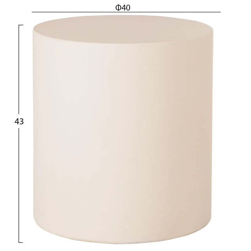 ΤΡΑΠΕΖΙ ΒΟΗΘΗΤΙΚΟ FIBER CEMENT ΣΤΡΟΓΓΥΛΟ KYOKO HM6592.02 ΜΠΕΖ Φ40x43Υεκ.
