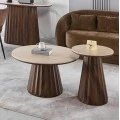 ΤΡΑΠΕΖΙ ΒΟΗΘΗΤΙΚΟ WALDEN HM18438 ΚΕΡΑΜΙΚΟ TOP ΟΨΗ ΤΡΑΒΕΡΤΙΝΑΣ-MDF ΚΑΡΥΔΙ Φ45x56Υεκ.