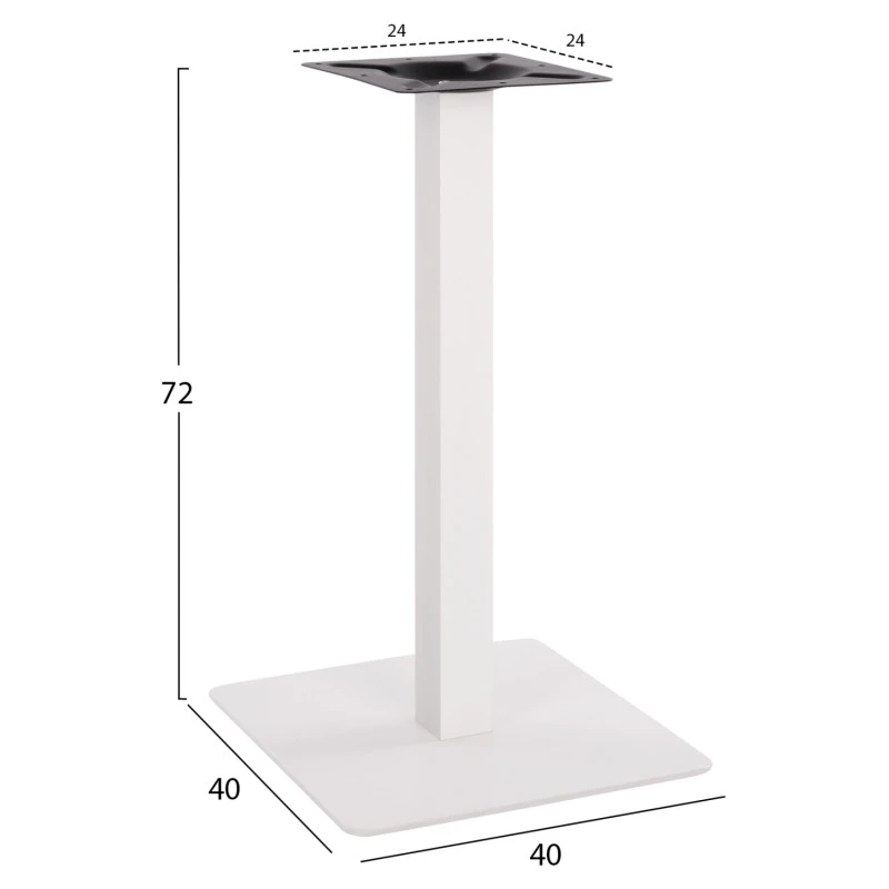 ΒΑΣΗ ΜΕΤΑΛΛΙΚΗ ΛΕΥΚΗ ΜΑΤ 40X40X72Υεκ. HM414.12