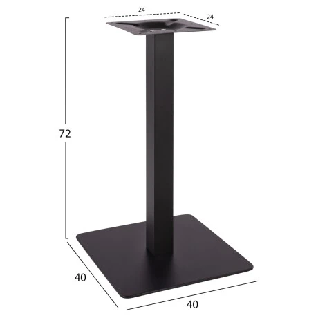 ΒΑΣΗ ΜΕΤΑΛΛΙΚΗ ΜΑΥΡΗ ΜΑΤ 40X40X72Υεκ. HM414.11