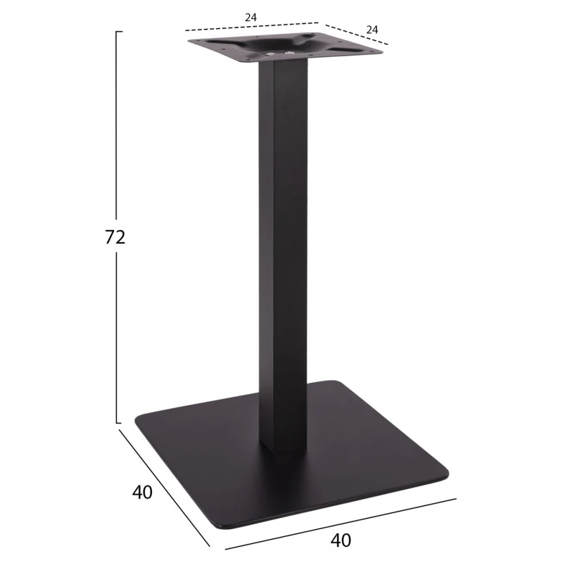 ΒΑΣΗ ΜΕΤΑΛΛΙΚΗ ΜΑΥΡΗ ΜΑΤ 40X40X72Υεκ. HM414.11