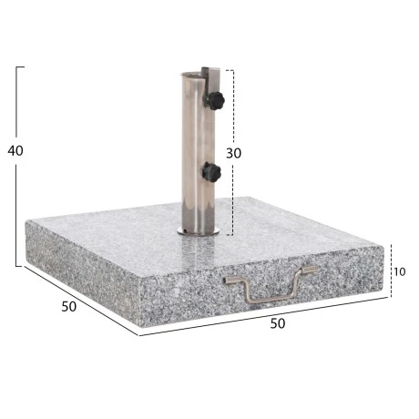 ΒΑΣΗ ΟΜΠΡΕΛΑΣ ΓΡΑΝΙΤΗ 60KG ΜΕ ΧΕΡΟΥΛΙ & ΡΟΔΕΣ HM6565--ΣΩΛΗΝΑΣ ΔΙΑΜΕΤΡΟΥ Φ58