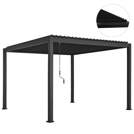 ΒΙΟΚΛΙΜΑΤΙΚΗ ΠΕΡΓΚΟΛΑ ΑΛΟΥΜΙΝΙΟΥ DOMECIL HM6611.01 ΜΕ ΜΕΤΑΛ. ΠΕΡΣΙΔΕΣ--300x300x240Υεκ--ΜΑΥΡΗ