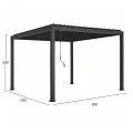 ΒΙΟΚΛΙΜΑΤΙΚΗ ΠΕΡΓΚΟΛΑ ΑΛΟΥΜΙΝΙΟΥ DOMECIL HM6611.01 ΜΕ ΜΕΤΑΛ. ΠΕΡΣΙΔΕΣ--300x300x240Υ