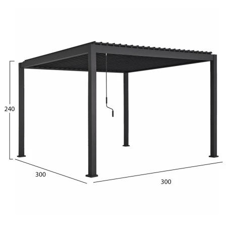 ΒΙΟΚΛΙΜΑΤΙΚΗ ΠΕΡΓΚΟΛΑ ΑΛΟΥΜΙΝΙΟΥ DOMECIL HM6611.01 ΜΕ ΜΕΤΑΛ. ΠΕΡΣΙΔΕΣ--300x300x240Υεκ--ΜΑΥΡΗ