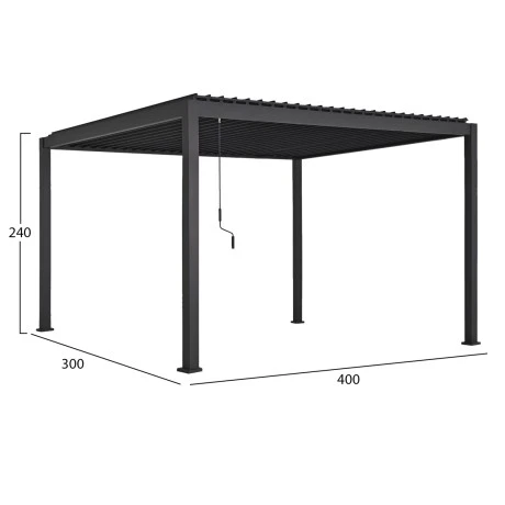 ΒΙΟΚΛΙΜΑΤΙΚΗ ΠΕΡΓΚΟΛΑ ΑΛΟΥΜΙΝΙΟΥ DOMECIL HM6612.01 ΜΕ ΜΕΤΑΛ. ΠΕΡΣΙΔΕΣ--300x400x240Υ-ΜΑΥΡΗ