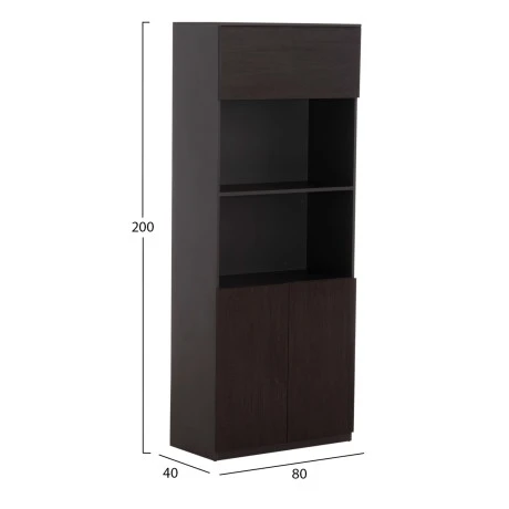 ΒΙΒΛΙΟΘΗΚΗ ΓΡΑΦΕΙΟΥ ΕΠΑΓΓΕΛΜΑΤΙΚΗ ROSEWOOD HM2089 ΜΕΛΑΜΙΝΗ ΓΚΡΙ-WENGE 80Χ40Χ200Υεκ.