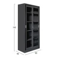 ΒΙΒΛΙΟΘΗΚΗ ΜΕ ΣΥΡΟΜΕΝΕΣ ΠΟΡΤΕΣ SIDER HM6632.01 ΜΕΤΑΛΛΙΚΗ ΜΑΥΡΗ 90x40x185Υεκ