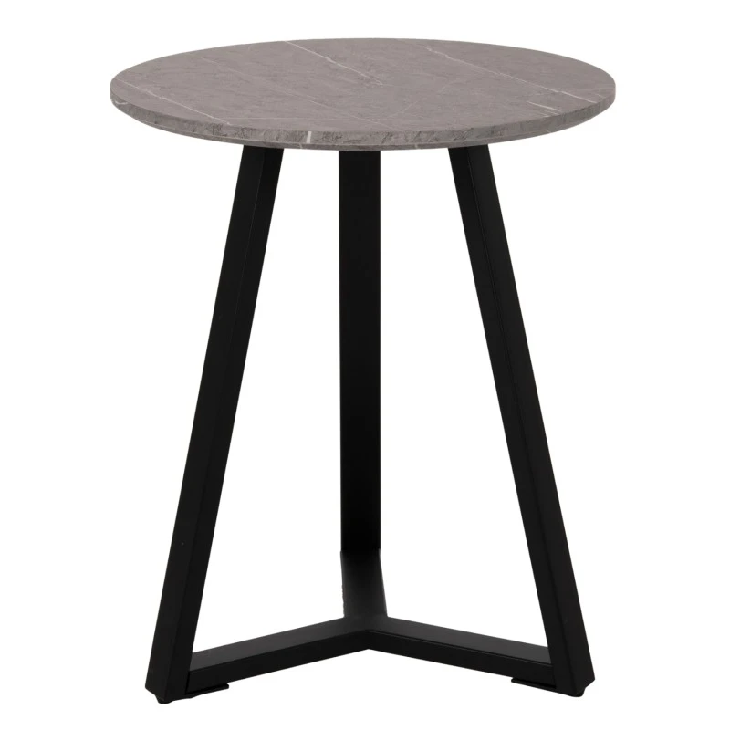 ΒΟΗΘΗΤΙΚΟ ΤΡΑΠΕΖΑΚΙ HM9587.02 MDF ΓΚΡΙ ΜΑΡΜΑΡΟ-ΜΑΥΡΗ ΜΕΤΑΛΛΙΚΗ ΒΑΣΗ Φ45x55Υεκ.