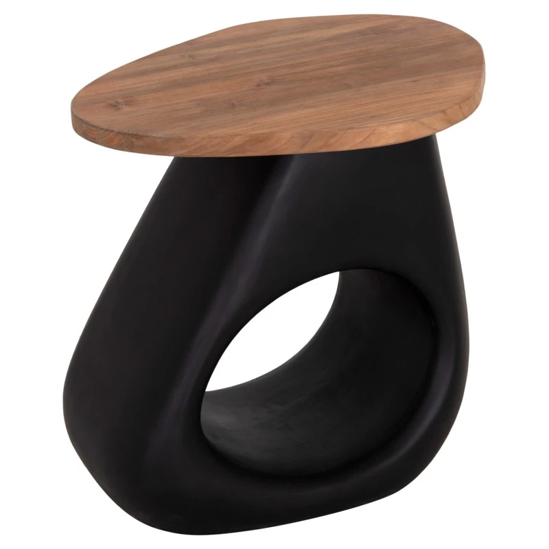 ΒΟΗΘΗΤΙΚΟ ΤΡΑΠΕΖΙ AIDA HM4692.01 FIBER CEMENT ΜΑΥΡΟ--ΞΥΛΟ TEAK TOP 47x60x59Υεκ
