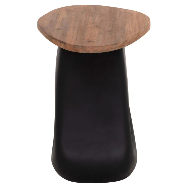 ΒΟΗΘΗΤΙΚΟ ΤΡΑΠΕΖΙ AIDA HM4692.01 FIBER CEMENT ΜΑΥΡΟ--ΞΥΛΟ TEAK TOP 47x60x59Υεκ