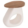 ΒΟΗΘΗΤΙΚΟ ΤΡΑΠΕΖΙ AIDA HM4692.02 FIBER CEMENT ΛΕΥΚΟ--ΞΥΛΟ TEAK TOP 47x60x59Υεκ