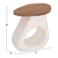 ΒΟΗΘΗΤΙΚΟ ΤΡΑΠΕΖΙ AIDA HM4692.02 FIBER CEMENT ΛΕΥΚΟ--ΞΥΛΟ TEAK TOP 47x60x59Υεκ