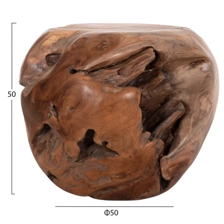 ΒΟΗΘΗΤΙΚΟ ΤΡΑΠΕΖΙ LOGGY HM18295 ΞΥΛΟ TEAK--ΦΥΣΙΚΟ 50x50x50Υεκ.