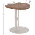 ΒΟΗΘΗΤΙΚΟ ΤΡΑΠΕΖΙ ΟΒΑΛ ALPER HM18328 MDF SONAMA--ΜΕΤΑΛΛΟ ΛΕΥΚΟ 50x50x51Υεκ.