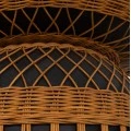 ΒΟΗΘΗΤΙΚΟ ΤΡΑΠΕΖΙ PRILEP HM18159.01 FIBER CEMENT ΜΑΥΡΟ & RATTAN--Φ60x76,5Υεκ